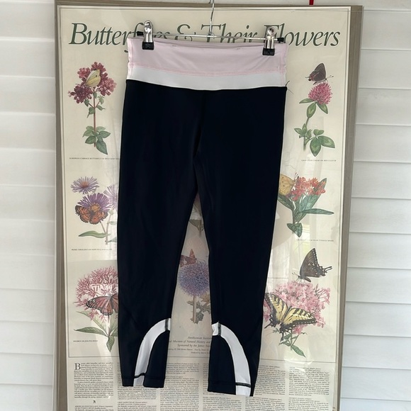 Lululemon cropped leggings pink band size 4 - Picture 1 of 9